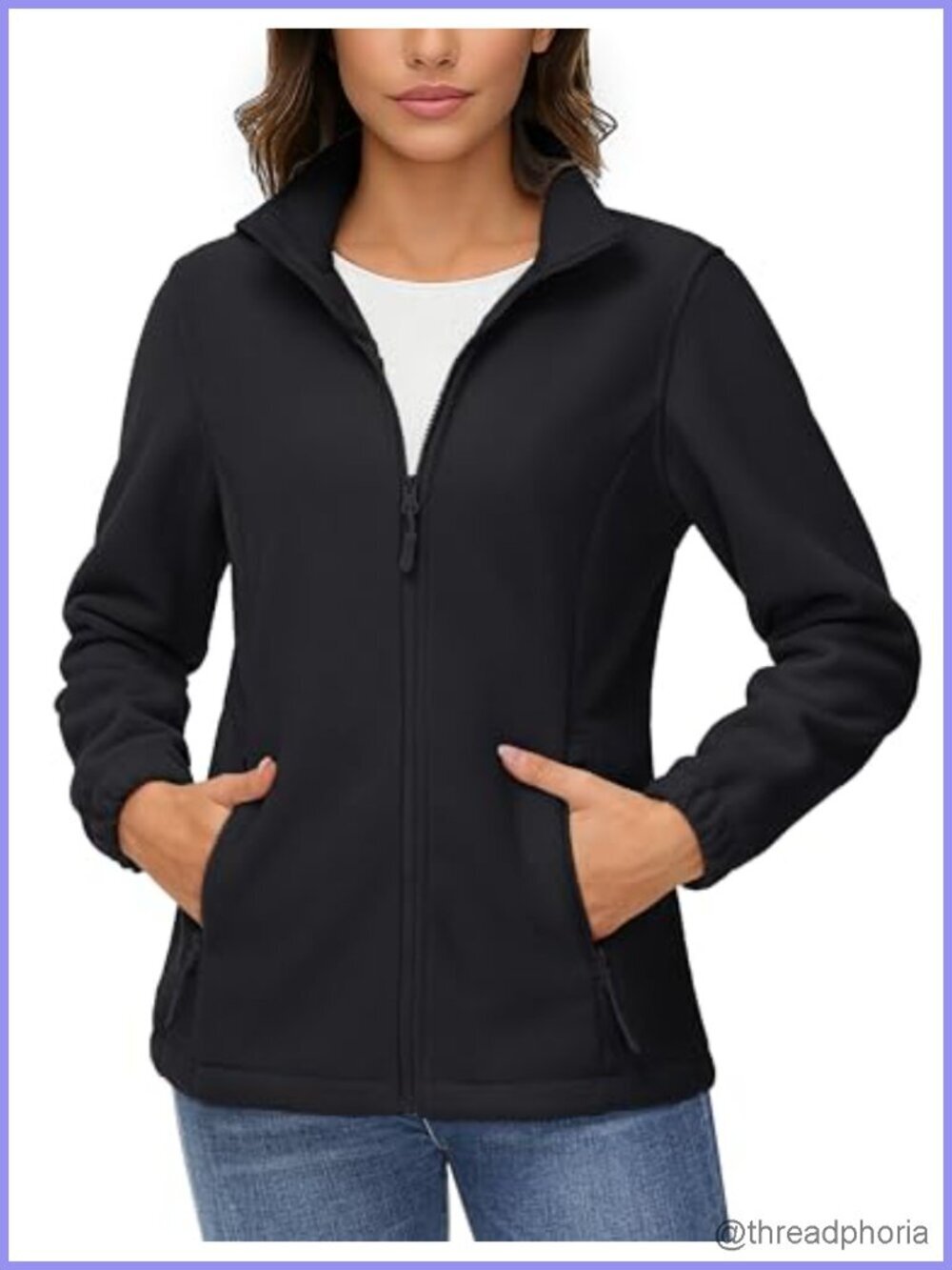 Soft Fleece Jacket Lightweight Full Zip Sweatshirt Casual Winter Warm Coat with